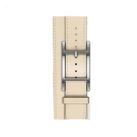 Кожаный двойной ремешок с пряжкой Hermes для Apple Watch 42mm Double Tour Hapi - Бежевый (Craie)