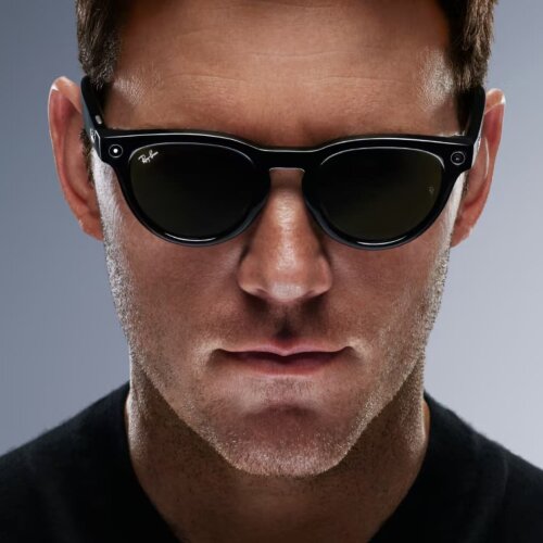 Ray-Ban Meta Low Bridge Fit HeadLiner (Глянцевая черная оправа, линзы прозрачно-сапфировые)