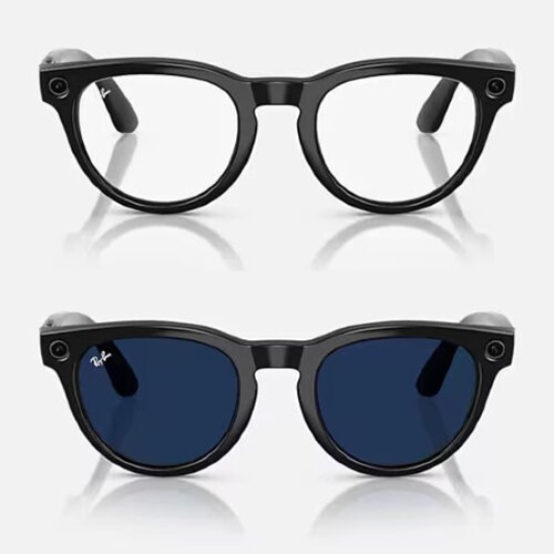 Ray-Ban Meta Headliner Transitions (линзы прозрачные с затемнеием в сапфировый, глянцевая черная оправа)