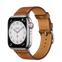 Apple Watch Series 7 Hermes 41 мм с кожаным ремешком коричневого цвета