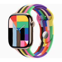 Apple Watch Series 11 42mm, Gold Titanium Case with Sport Band - Pride Edition