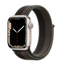 Apple Watch Series 7 41 мм, из алюминия «Сияющая звезда», спортивный браслет «Сумрачный торнадо/серый»