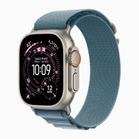 Apple Watch Ultra 3 49mm Titanium Case with Light Blue Alpine Loop (M)