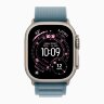 Apple Watch Ultra 3 49mm Titanium Case with Light Blue Alpine Loop (M)