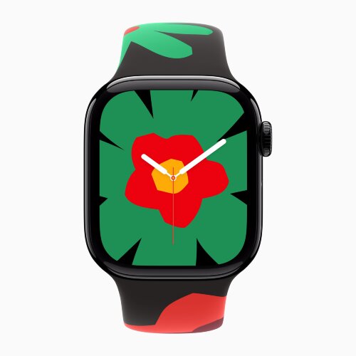 Apple Watch Series 11 42mm, Jet Black Aluminum Case with Sport Band - Unity Bloom