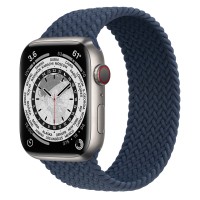 Apple Watch Series 7 45 мм, Titanium, плетеный монобраслет «Синий омут»