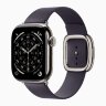 Apple Watch Series 11 42mm, Natural Titanium Case with Modern Buckle - Midnight Purple