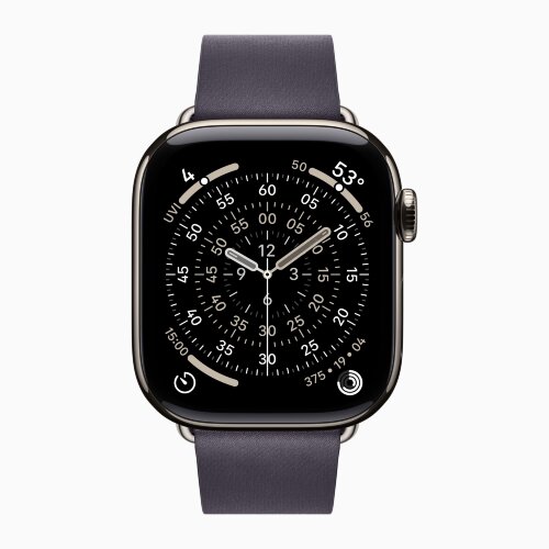Apple Watch Series 11 42mm, Natural Titanium Case with Modern Buckle - Midnight Purple