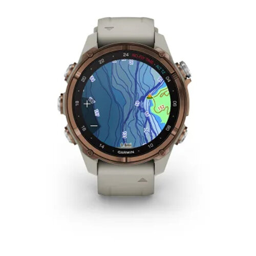 Умные часы Garmin Descent Mk3i 43mm, Bronze PVD Titanium, French Gray Silicone Band