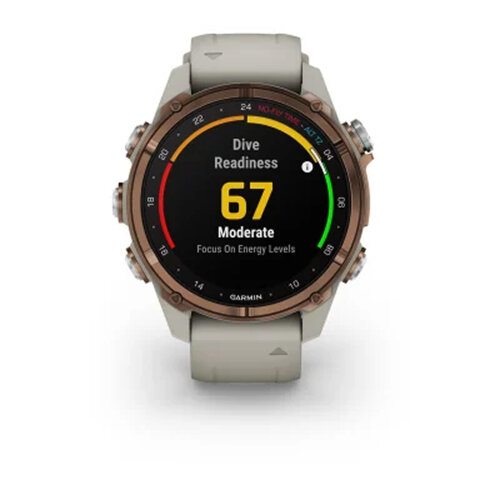 Умные часы Garmin Descent Mk3i 43mm, Bronze PVD Titanium, French Gray Silicone Band