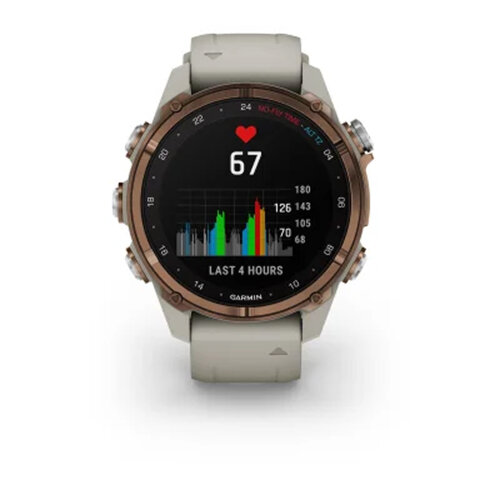 Умные часы Garmin Descent Mk3i 43mm, Bronze PVD Titanium, French Gray Silicone Band