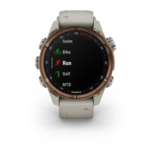 Умные часы Garmin Descent Mk3i 43mm, Bronze PVD Titanium, French Gray Silicone Band