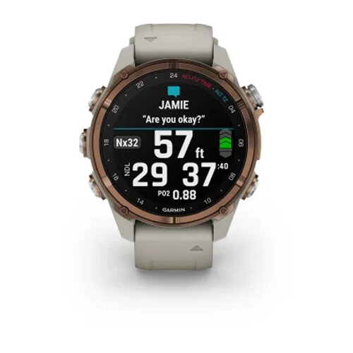Умные часы Garmin Descent Mk3i 43mm, Bronze PVD Titanium, French Gray Silicone Band