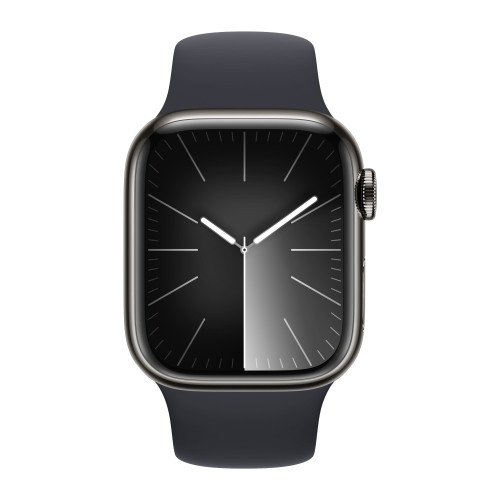Apple Watch Series 9 41mm, Graphite Stainless Steel Case with Sport Band - Midnight