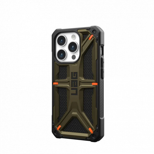 Защитный чехол Uag Monarch Kevlar для iPhone 15 Pro Max- Кевлар зеленый (Kevlar Elemental Green)