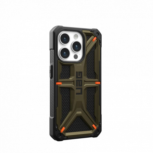 Защитный чехол Uag Monarch Kevlar для iPhone 15 Pro Max- Кевлар зеленый (Kevlar Elemental Green)