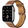 Apple Watch Hermes Series 12 42mm, классический кожаный коричневый ремешок