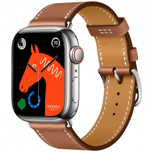 Apple Watch Hermes Series 12 42mm, классический кожаный коричневый ремешок