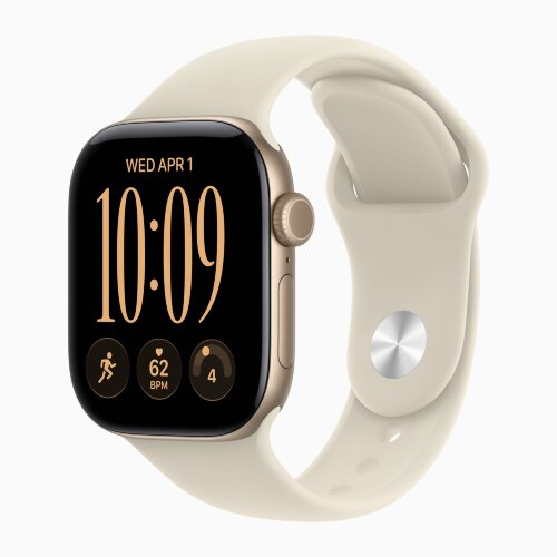 Apple Watch Series 12 46mm, Light Gold Aluminum Case with Sport Band - Sand