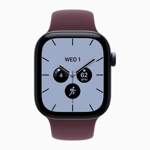Apple Watch Series 12 46mm, Night Blue Ceramic Case with Sport Band - Burgundy
