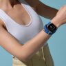 Apple Watch Hermes Series 10 42mm, двойной кожаный ремешок с пряжкой синего цвета