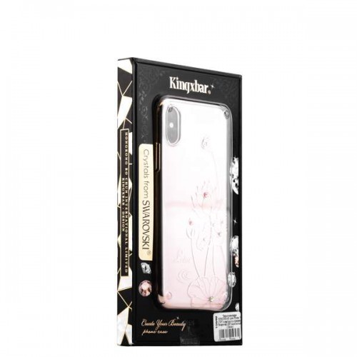 Пластиковая чехол-накладка KINGXBAR для iPhone X - золотистый (Лотос)