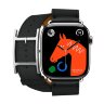 Кожаный двойной ремешок с пряжкой Hermes для Apple Watch 46mm Double Tour Hapi - Черный (Noir)
