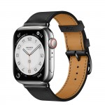 Apple Watch Series 7 Hermes 41 мм с кожаным ремешком черного цвета