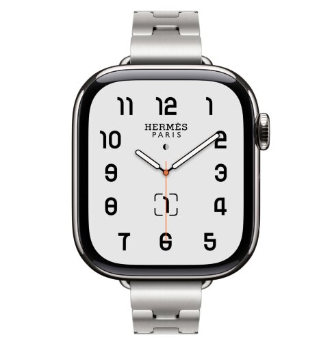 Apple Watch Hermes Series 11 42mm, блочный стальной тонкий браслет (L)