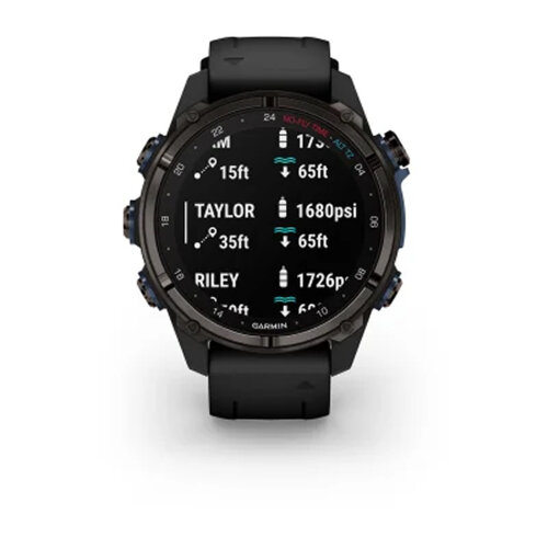 Умные часы Garmin Descent Mk3i 43mm, Carbon Gray DLC Titanium, Black Silicone Band