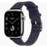 Apple Watch Hermes Series 11 42mm, ремешок из текстильного трикотажа темно-синий