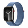 Apple Watch Series 9 45mm, Graphite Stainless Steel Case with Sport Loop - Winter Blue