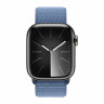 Apple Watch Series 9 45mm, Graphite Stainless Steel Case with Sport Loop - Winter Blue