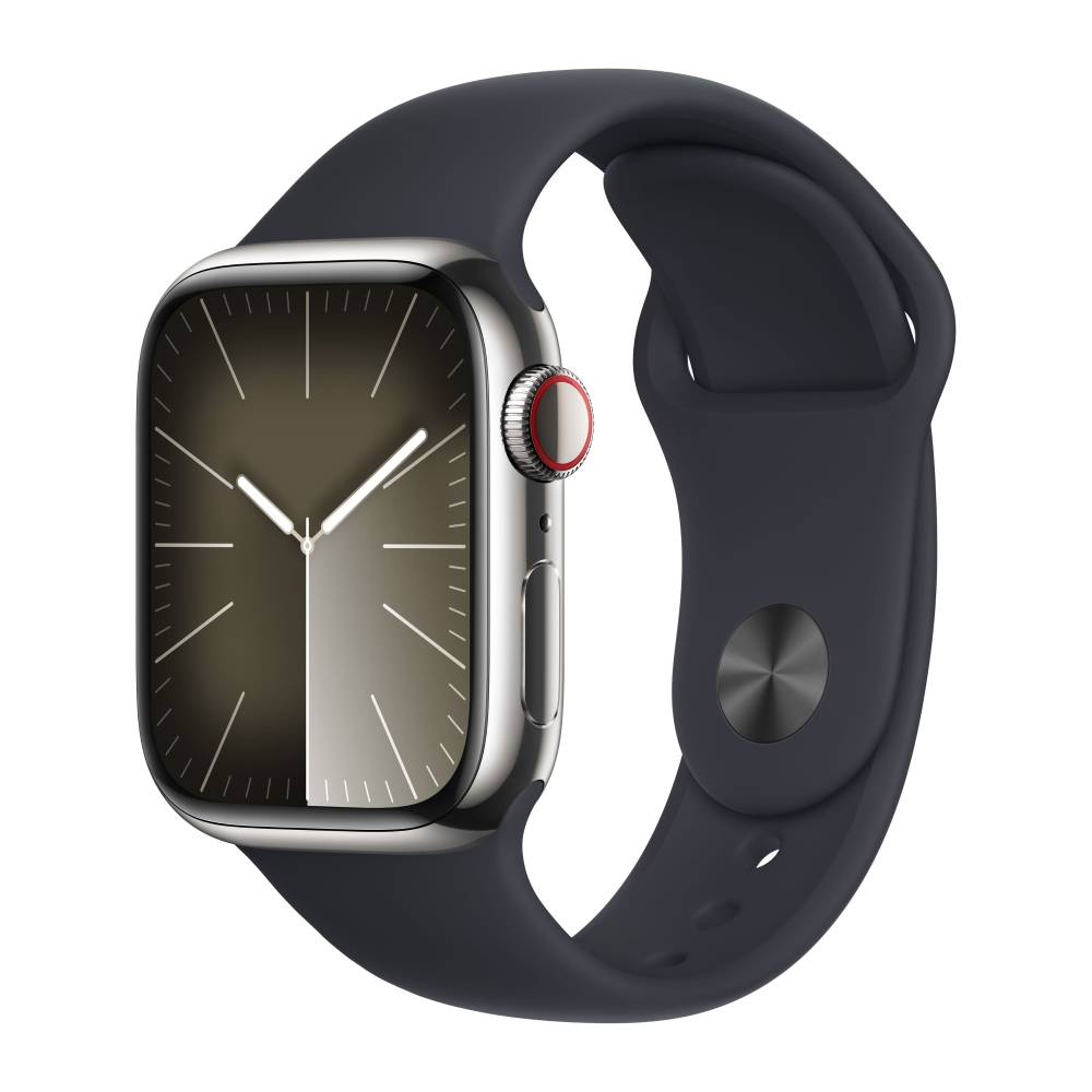 Apple Watch 9 Silver Stainless Steel 45mm Midnight