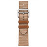 Apple Watch Hermes Series 12 42mm, клетчатый ремешок из плетеного нейлона золотой с белым