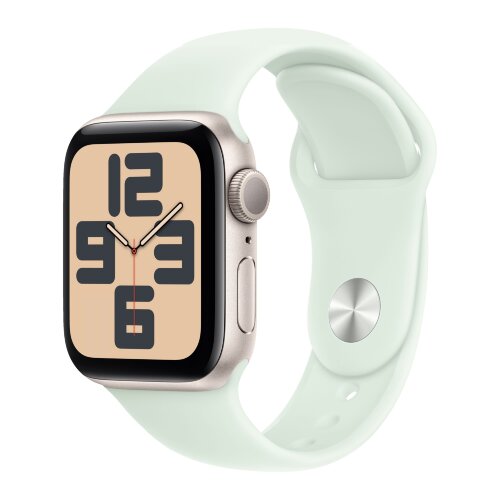 Apple Watch SE (2023) 40mm, Starlight Aluminum Case with Sport Band - Soft Mint (Мятный)