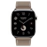 Apple Watch Hermes Series 10 46mm,  ремешок классический кожаный светло-коричневого цвета