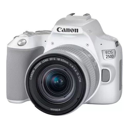 Canon EOS 250D Camera, White + EF-S 18-55mm f/4-5.6 IS STM Lens Kit