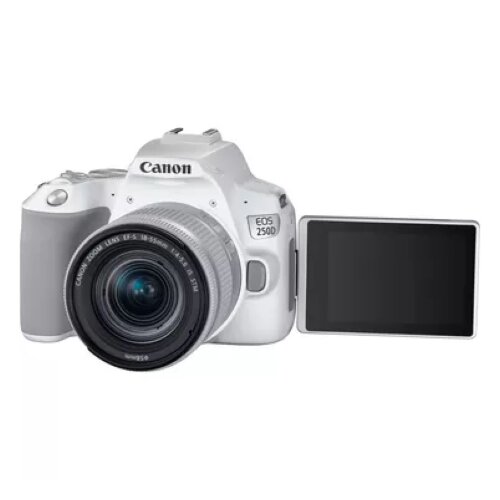 Canon EOS 250D Camera, White + EF-S 18-55mm f/4-5.6 IS STM Lens Kit