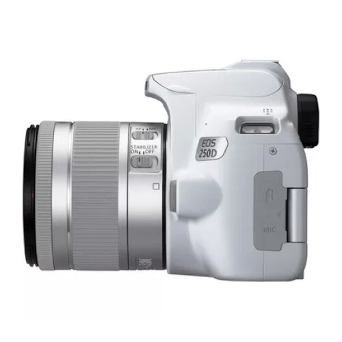 Canon EOS 250D Camera, White + EF-S 18-55mm f/4-5.6 IS STM Lens Kit