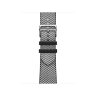 Ремешок Hermes для Apple Watch 42mm Toile H Single Tour - Черный/Слоновая кость (Noir/Ecru)