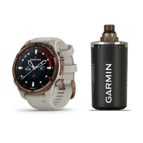 Умные часы Garmin Descent Mk3i 43mm, Bronze PVD Titanium, French Gray Silicone Band and Descent T2 Transceiver