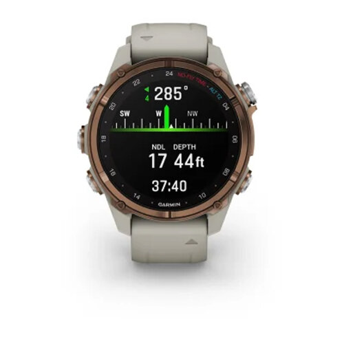 Умные часы Garmin Descent Mk3i 43mm, Bronze PVD Titanium, French Gray Silicone Band and Descent T2 Transceiver