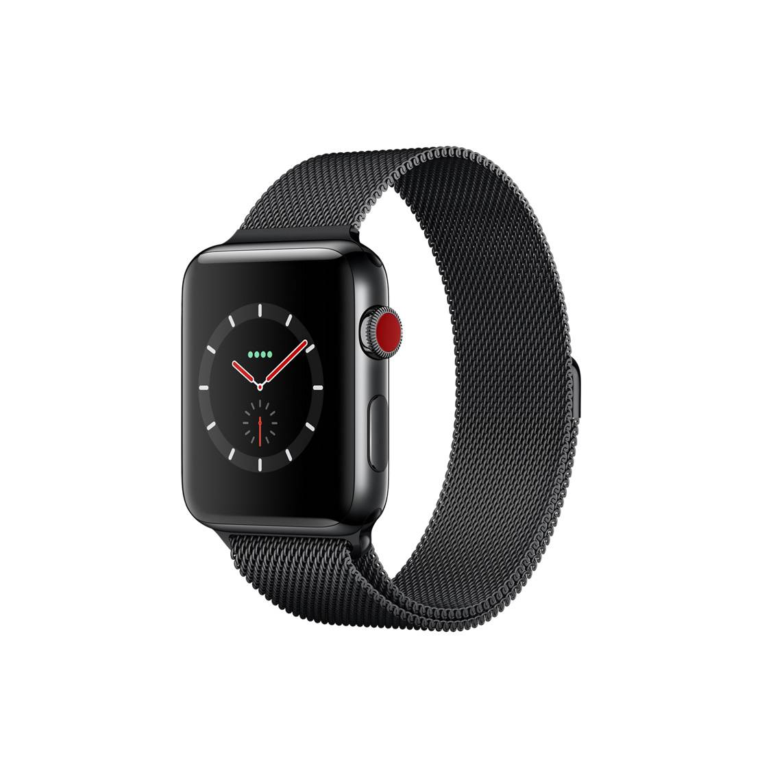 Apple Watch Series 3 42mm Space Black Stainless Steel Case Milanese Loop