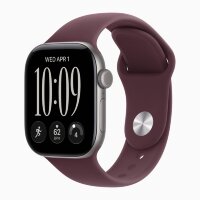 Apple Watch Series 12 42mm, Space Gray Aluminum Case with Sport Band - Burgundy