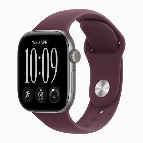 Apple Watch Series 12 42mm, Space Gray Aluminum Case with Sport Band - Burgundy
