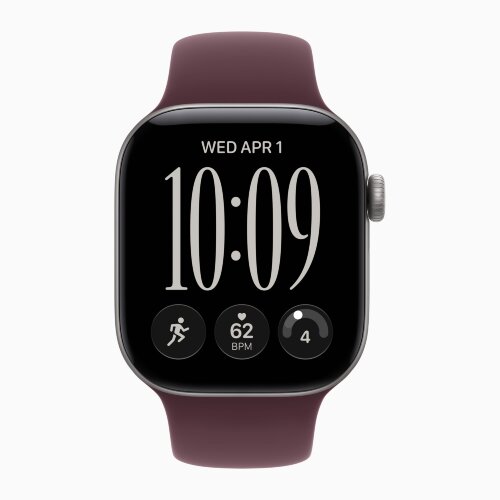 Apple Watch Series 12 42mm, Space Gray Aluminum Case with Sport Band - Burgundy