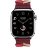Apple Watch Hermes Series 10 42mm, ремешок из трикотажа красный