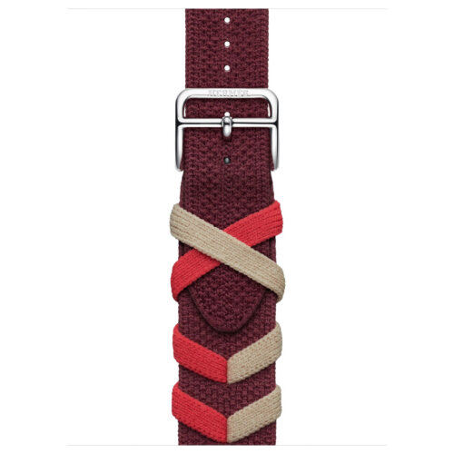 Apple Watch Hermes Series 10 42mm, ремешок из трикотажа красный
