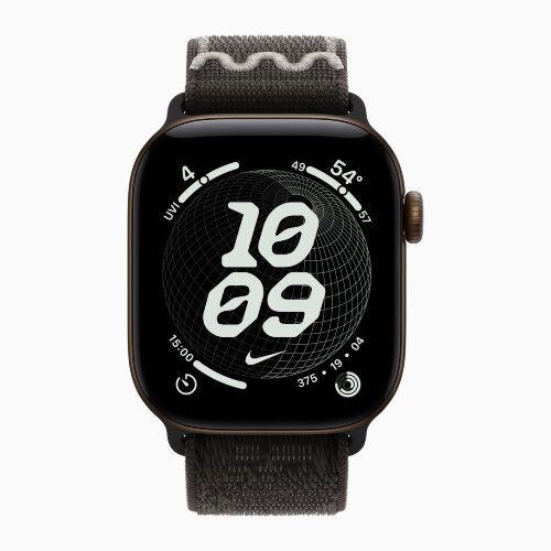 Apple Watch Series 12 42mm, Dark Bronze Aluminum Case with Nike Sport Loop - After Dark Black